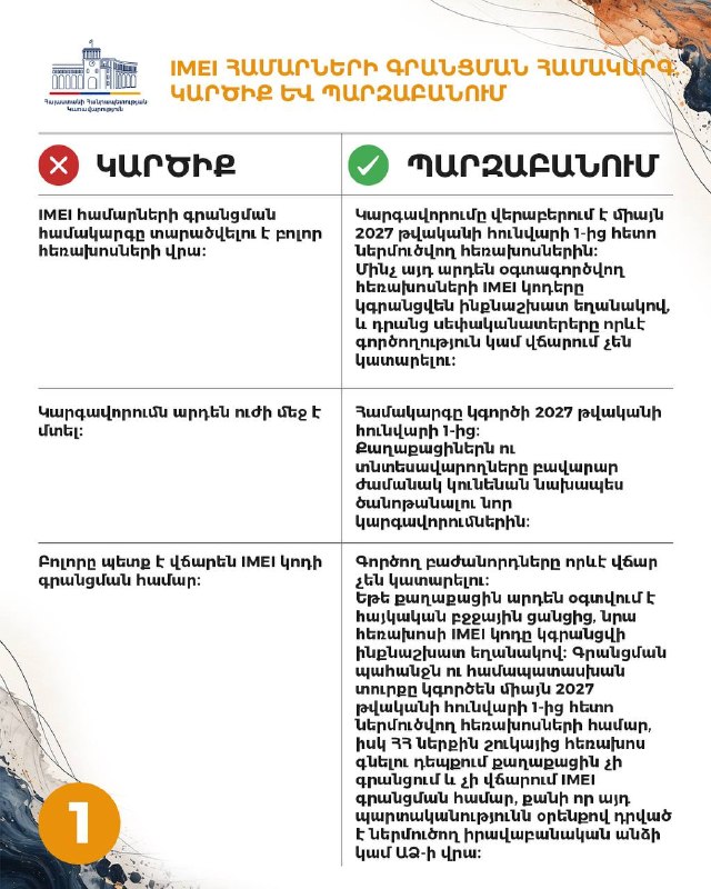 Смартфон и IMEI-код на фоне Мартуни, Гегаркуник