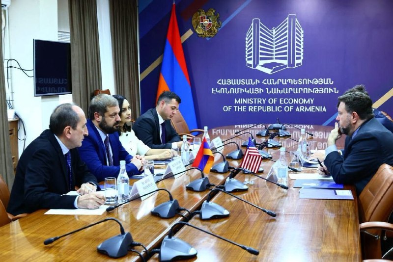Встреча министра экономики Армении Геворга Папояна с представителями США в Мартуни