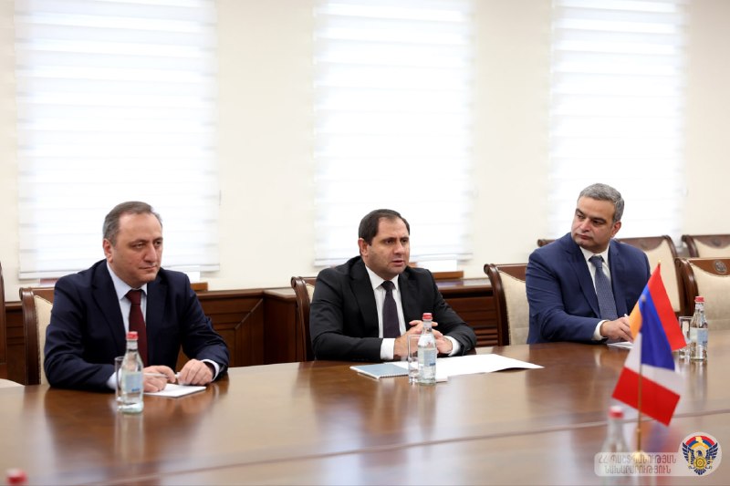 Министр обороны Армении Сурен Папикян принял посла Франции Оливье Декотиньи