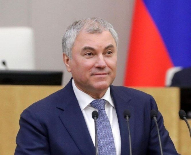 Председатель Госдумы Вячеслав Володин выступает с заявлением
